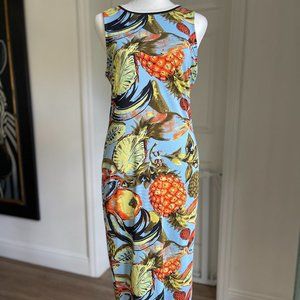 Topshop Tropical Fruit Midi Dress